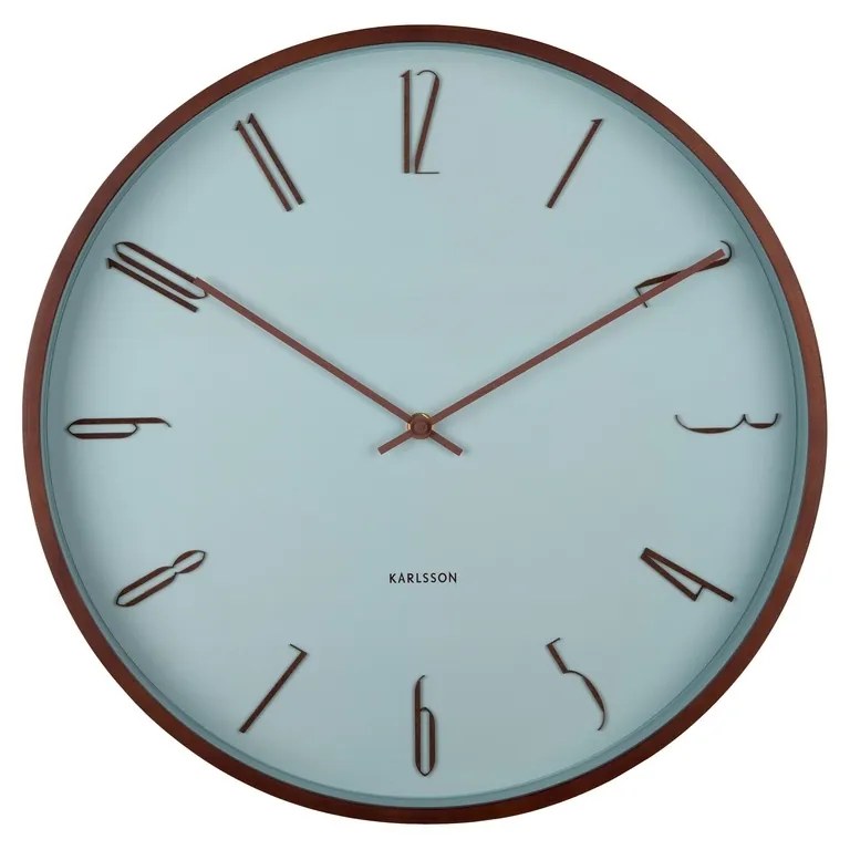 Karlsson 6014BL ceas de perete design, albastru,diametru 40 cm