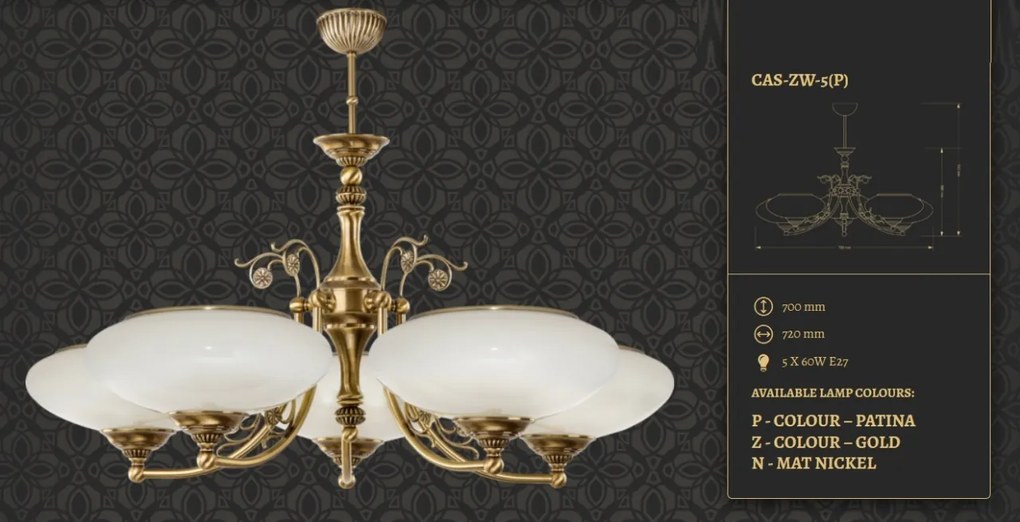 Candelabru 5 brate design clasic realizat manual CASAMIA