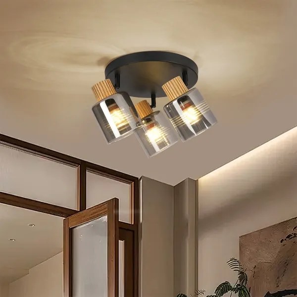 Brilagi - Lampă spot HYGGE 3xE14/15W/230V negru/fumuriu