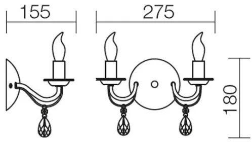 Lampă de perete FABIOLA 2xE14/28W/230V Redo 02-710