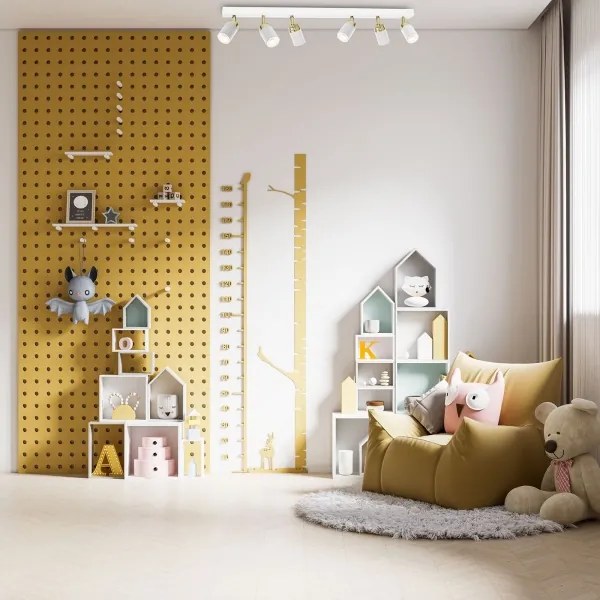 Spot RENO 6xGU10/60W/230V alb/auriu