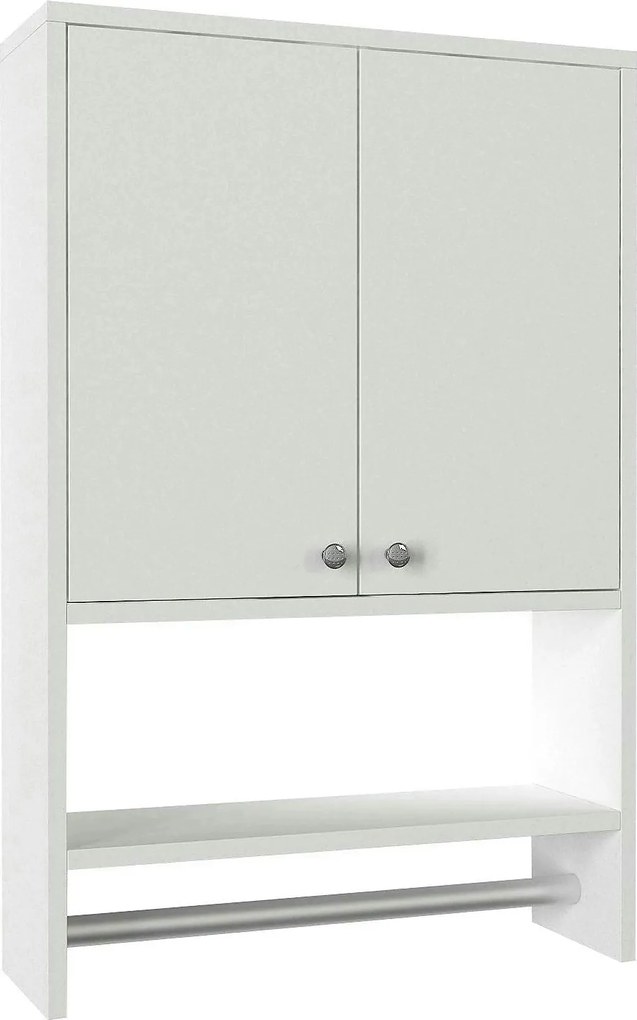 Dulap baie VIRA, alb, PAL melaminat, cu 2 usi, 59x20x90 cm