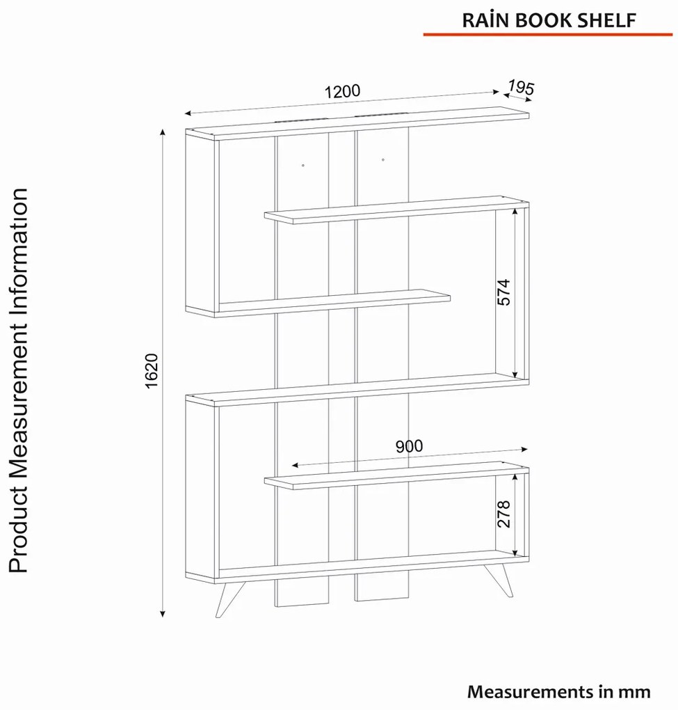 Biblioteca Rain White Walnut