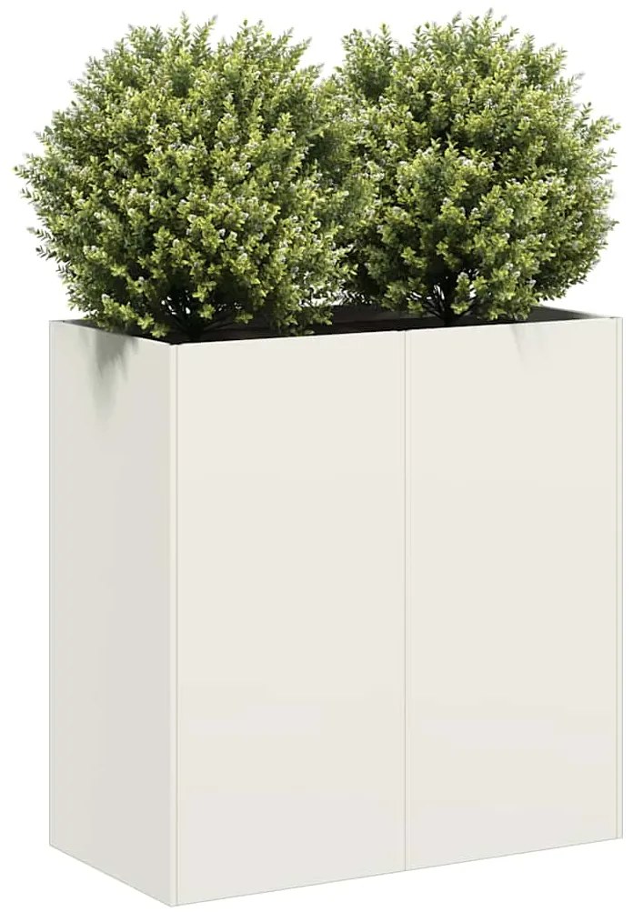 vidaXL Jardinieră alb 80x40x80 cm Oțel laminat la rece