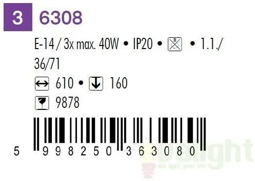 Lustra, Plafonier cu 3 spoturi, finisaj bronz, Soma 6308 RX