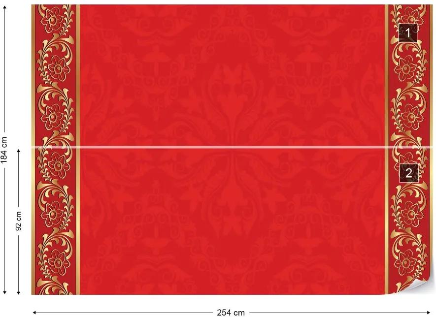 GLIX Fototapet - Red Floral Design Vliesová tapeta  - 254x184 cm