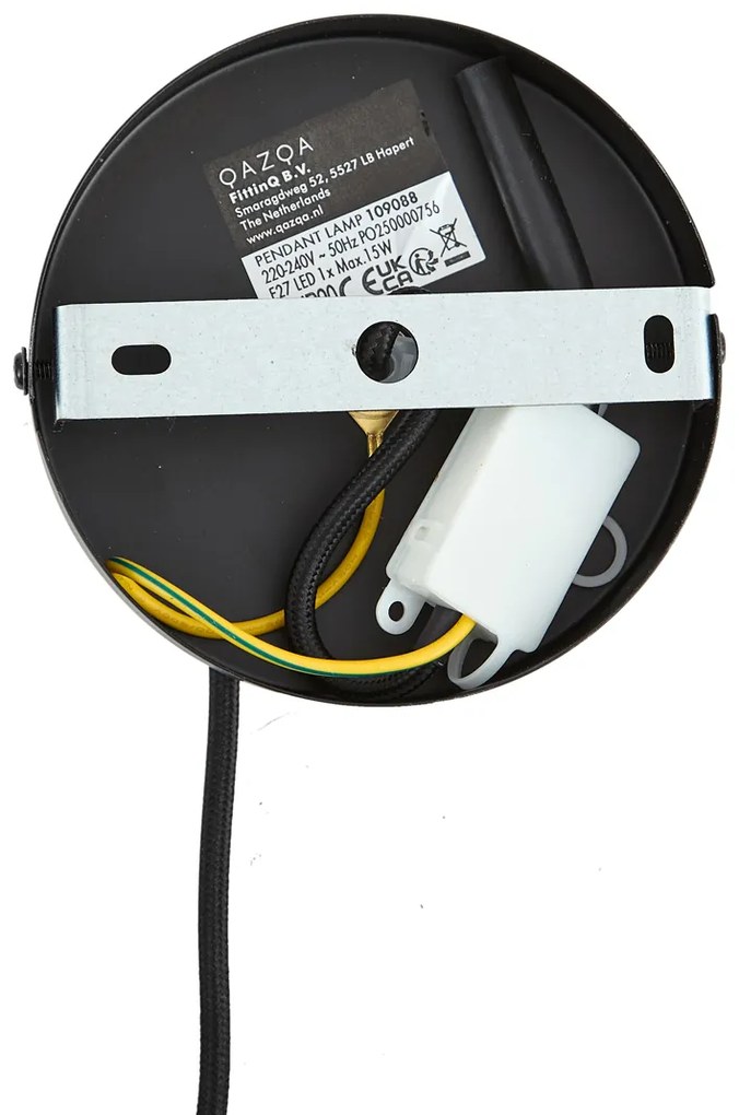 Lampă suspendată neagră cu sticlă fumurie și chihlimbar dreptunghiulară cu 8 lumini - Monaco