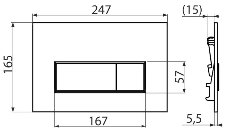 Set rezervor wc incastrat cu set fixare si clapeta negru mat Alcaplast 578