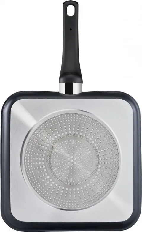 Tigaie grill Tefal SELECTION G2844032, 26x26 cm, Acoperire antiaderenta din titan, Thermo-Signal, Thermo-Fusion, Inductie, Negru