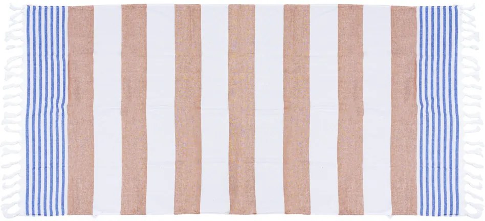 Prosop de plaja FARAO 90 x 180 cm, maro-alb