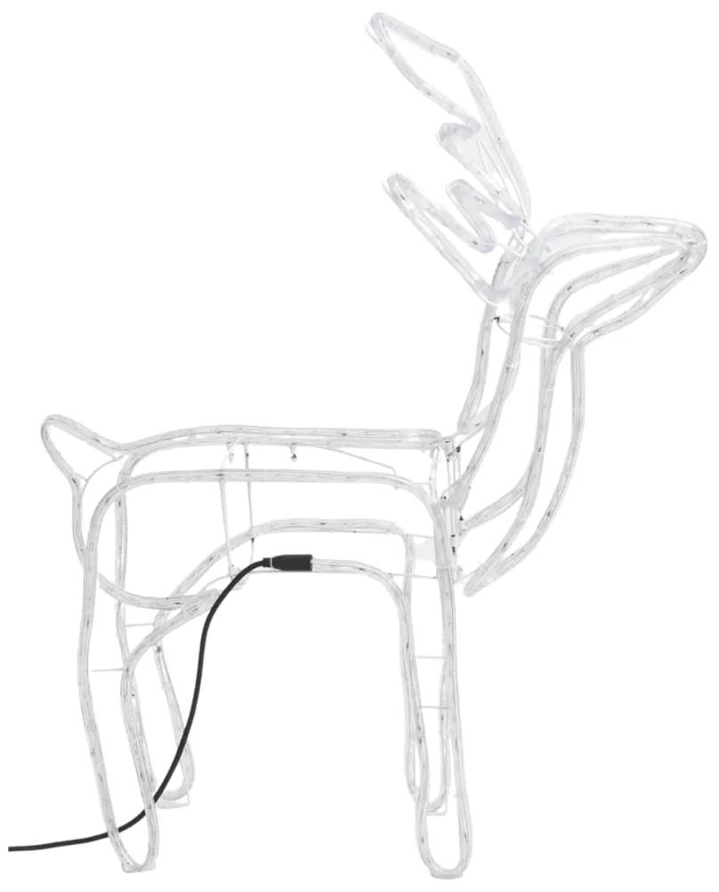 Figurina ren de Craciun, 2 buc., alb cald, 76x42x87 cm 2