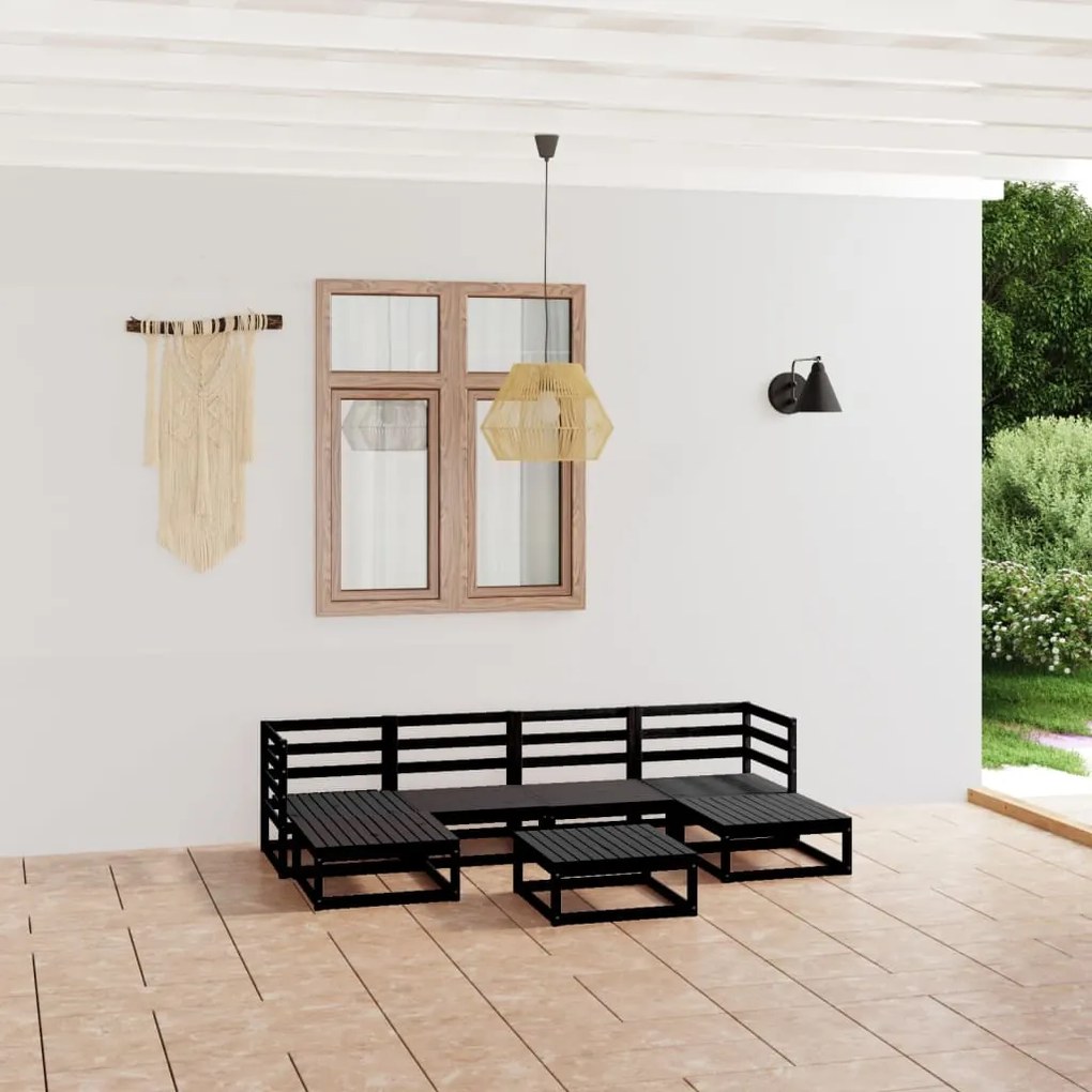 vidaXL Set mobilier de grădină, 7 piese, lemn masiv de pin