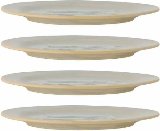 Set 4 farfurii ceramice verzi cu pești sculptați în relief, D27×H2 cm, „Hadden"