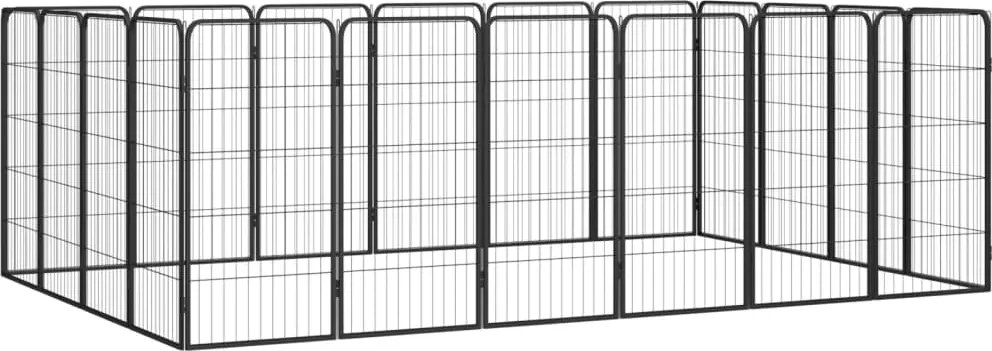 vidaXL Țarc câini 20 panouri negru 50x100 cm oțel vopsit electrostatic