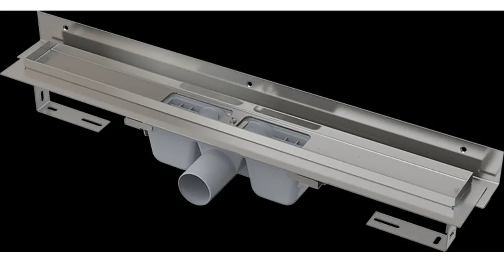 Rigola de dus Flexible 115 cm, cu guler reglabil la perete, otel inoxidabil 1150 mm