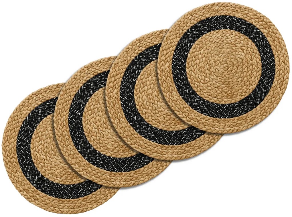 Set de suporturi de masa din iuta GOOD MOOD 38 cm, 4 bucati