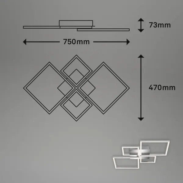Plafonieră LED reglabilă 42W/230V/3000K crom mat