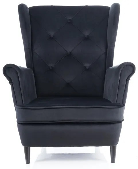 Fotoliu tapitat catifea Culoare Bej / Wenge LADY MATT VELVET