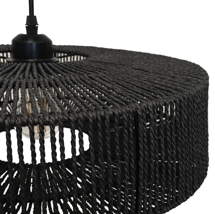 Lampă suspendată din iută și metal 60W Bej