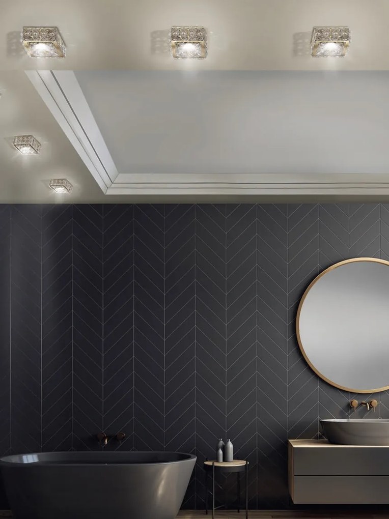 Spot incastrat tavan/plafon design decorativ ESTER SQUARE 2 BLACK