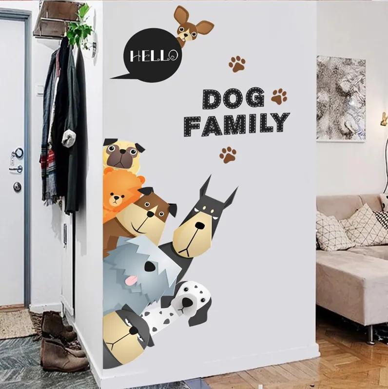 PIPPER | Autocolant de perete ”Familia câinilor” 88 x 70 cm