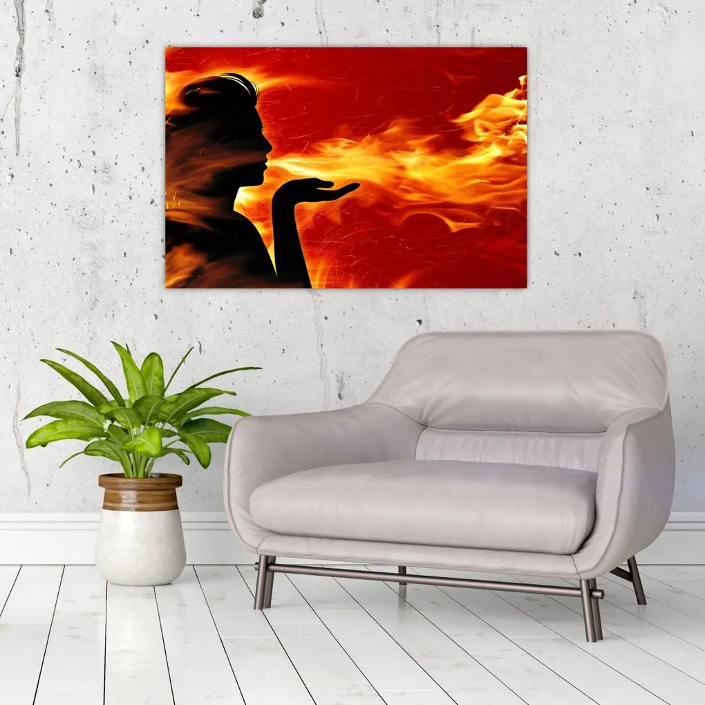 Tablou femeii în foc (90x60 cm)
