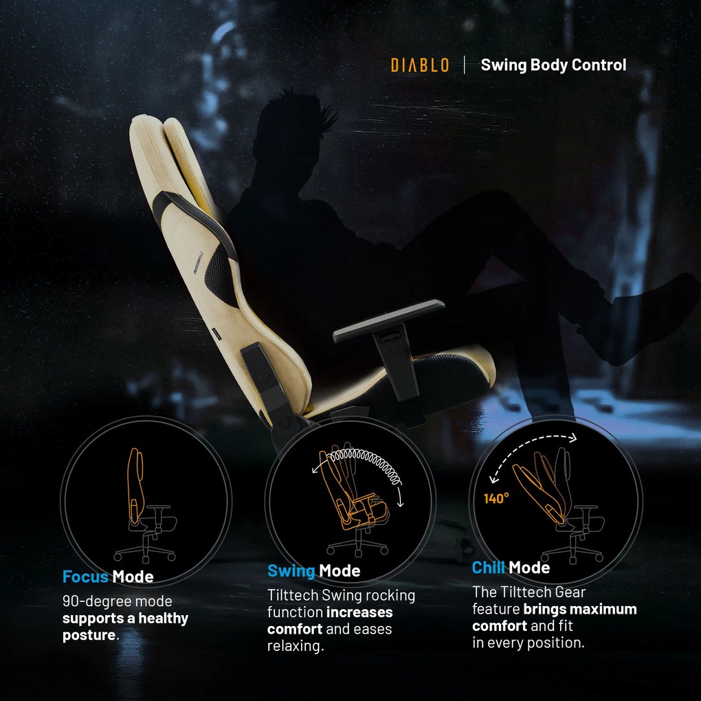 Scaun Gaming Diablo X.One Prime Broken Gold Normal Size