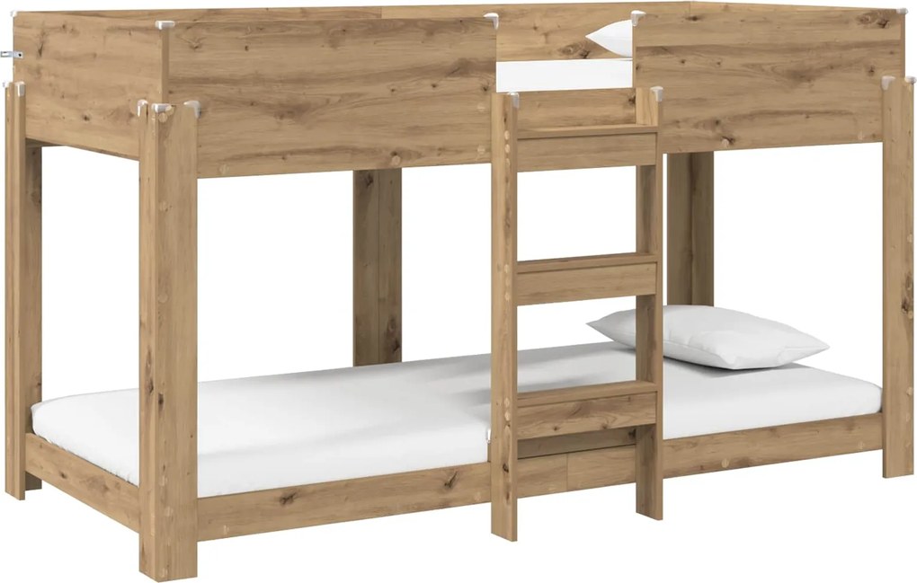 vidaXL Pat Etajat pentru Copii Stejar Artizanal 100 x 200 cm