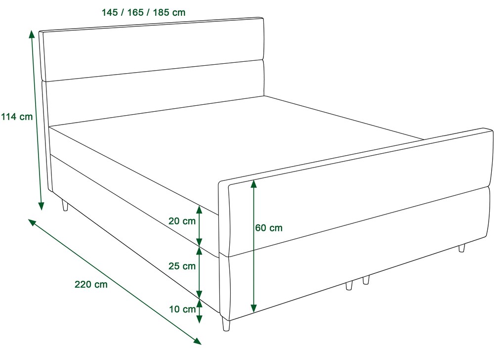Pat matrimonial Boxspring 140 cm Flu plus (bej deschis) ( cu saltea și sp. depozitare). 1046569