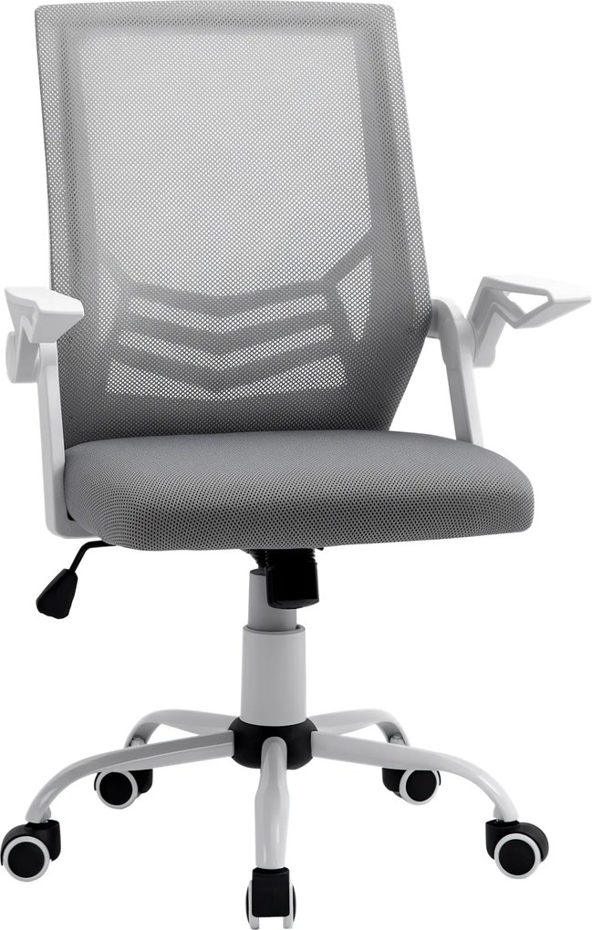 Vinsetto Scaun de Birou Ergonomic cu Suport Lombar din Țesătură, Gri | Aosom Romania