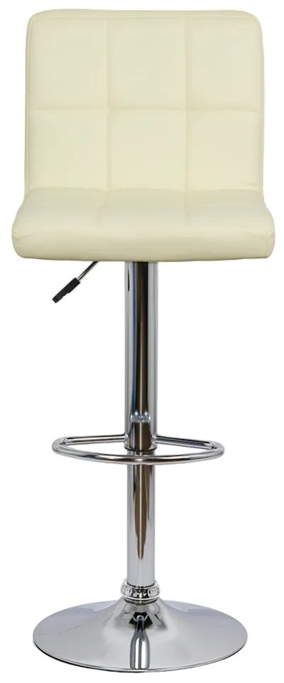 Scaun bar crem rotativ, reglabil pe inaltime, din piele sintetică ABS 191