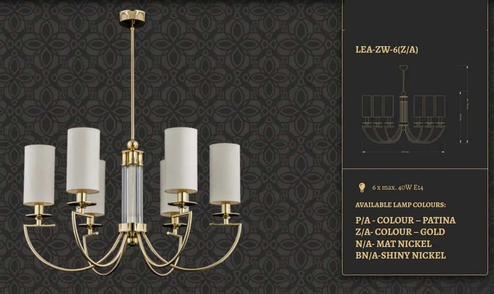 Candelabru 6 brate elegant design clasic realizat manual Lea