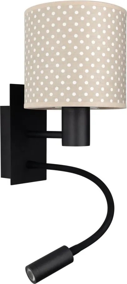 Brilagi - Lampă LED flexibilă BOBO 1xE27/25W/230V + LED/3W negru/bej/cu buline