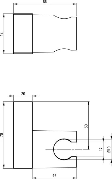 Suport de perete, pentru dușurile de mână - pivotant Finisaj: Crom ANN_031U