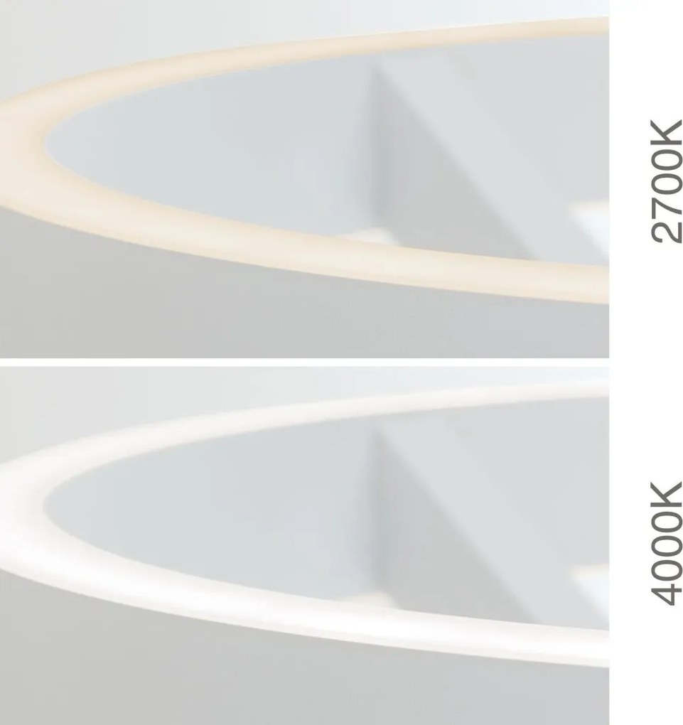 Lampadar LED circular iluminat sus si jos KOLK alb