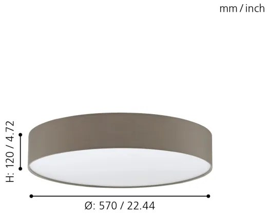 Eglo 97778 - Plafonieră LED ROMAO 3, dimabilă, 40W, 230V