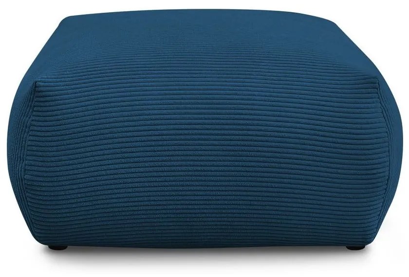 Taburet albastru închis cu tapițerie din catifea reiată Voltaire – Bobochic Paris