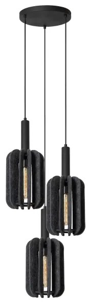 Lustră pe cablu Lucide 45492/13/36 RAFAL 3xE27/40W/230V negru/gri