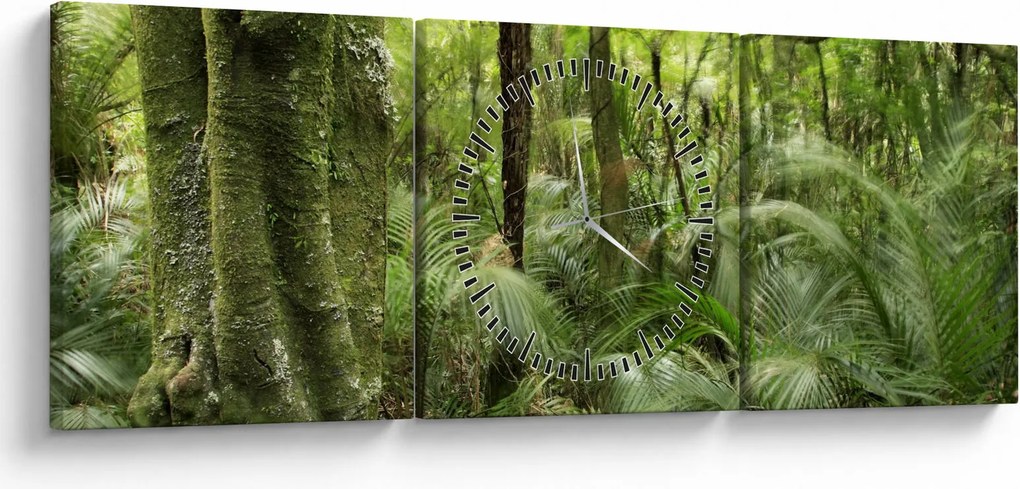 Tablou - Pădure tropicală (cu ceas) (90x30 cm)