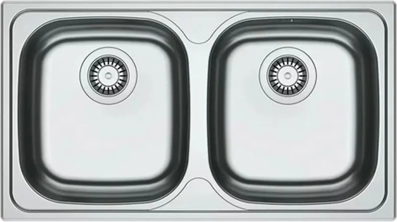 Chiuveta bucatarie inox Franke Spark 78x43.5 cm cu 2 cuve fara picurator finisaj lucios