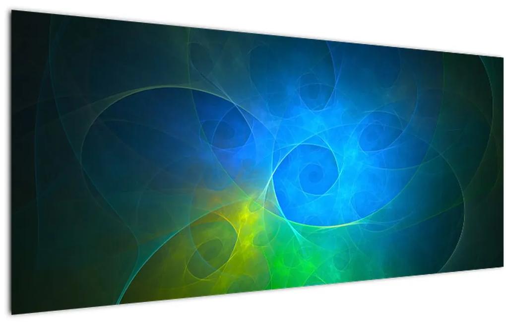 Tablou cu abstracțiune albastră (120x50 cm), în 40 de alte dimensiuni noi