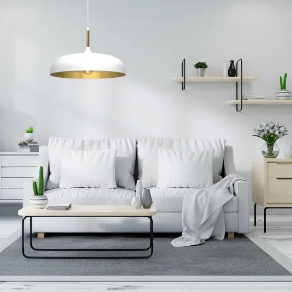 Lustră pe cablu Brilagi ABRAHAM 1xE27/60W/230V d. 45 cm alb