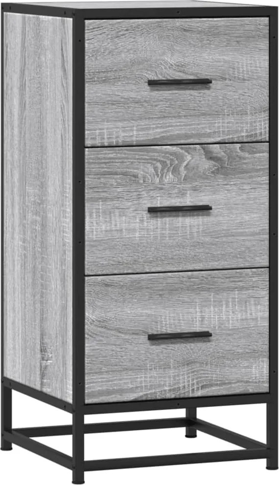 vidaXL Dulap, gri sonoma, 35,5x35x76 cm, lemn prelucrat și metal