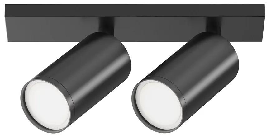 Aplica de perete / tavan cu 2 spoturi directionabile design tehnic Focus S negru