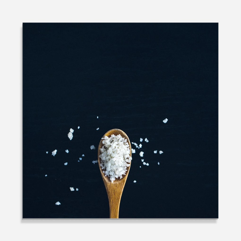 Panou Sticla Bucatarie, 100x100cm, Protectie aragaz, Antistropi, Termorezistent, Alimente, Condimente, Salt On Black