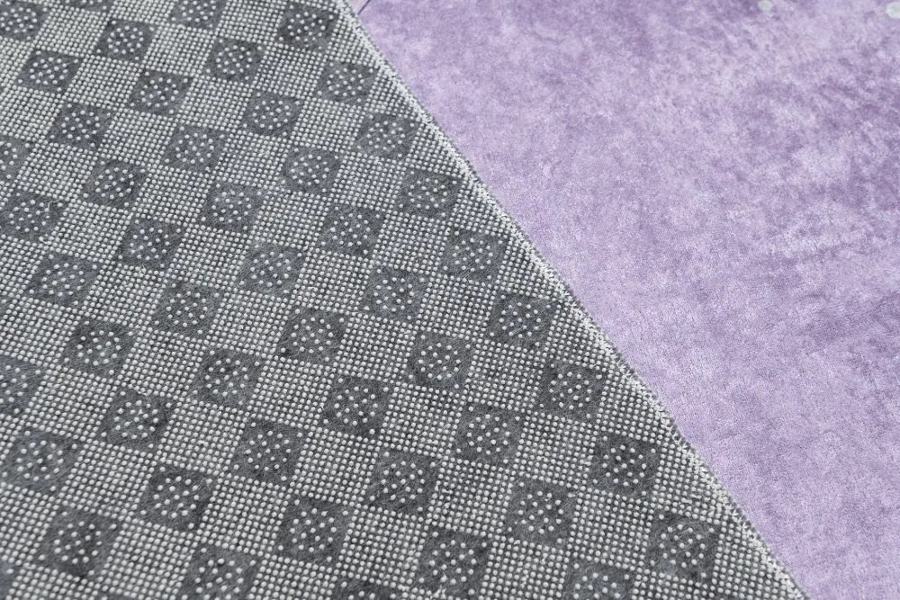 Covor violet pentru copii cu un motiv de balerină la Turnul Eiffel Lăţime: 80 cm | Lungime: 150 cm