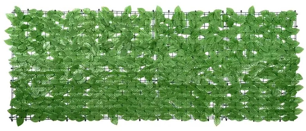 vidaXL Paravan de balcon, frunze verzi, 200x75 cm