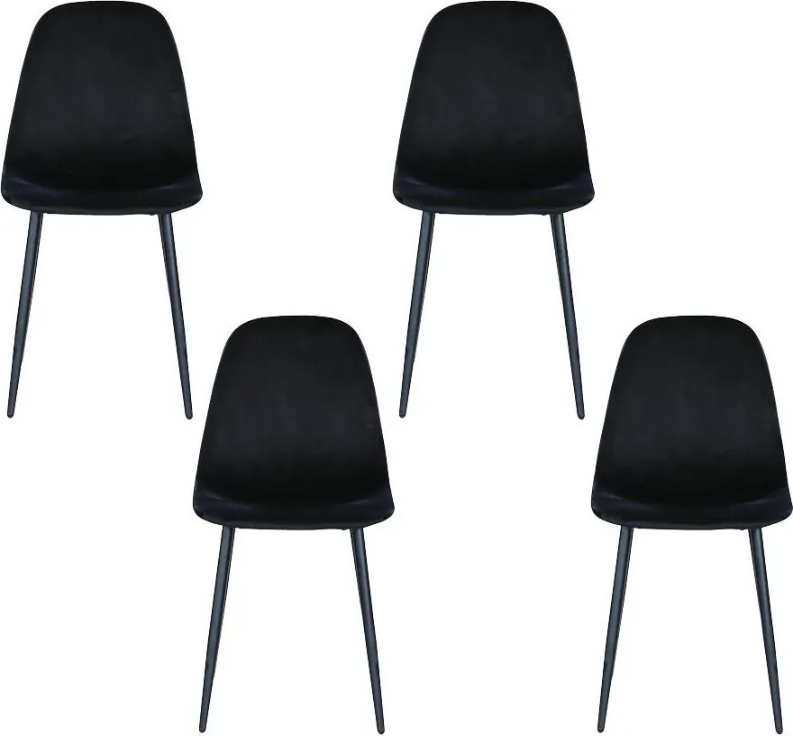 Set - 4 scaune de dining AVENBERG RIVA - Negru