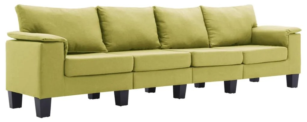 287095 vidaXL Canapea cu 4 locuri, verde, material textil