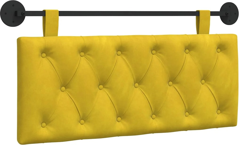 vidaXL Cap de pat suspendat Pe perete Galben 110 x 55 x 7 cm Catifea
